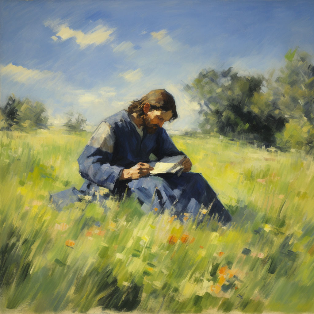 Jesus writing poetry