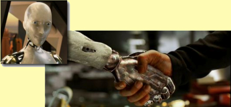 Sonny shaking hands with a man.