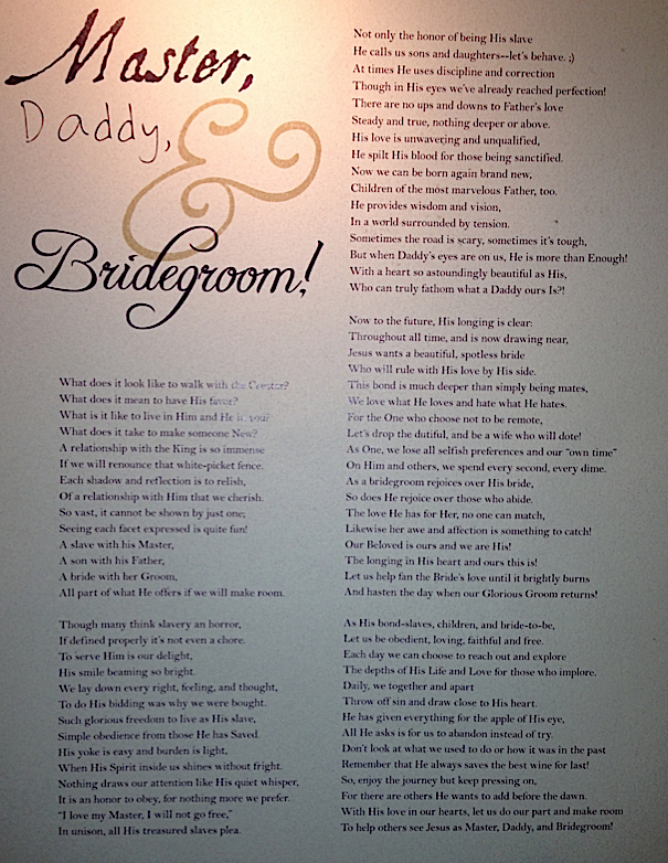 Master, Daddy, & Bridegroom