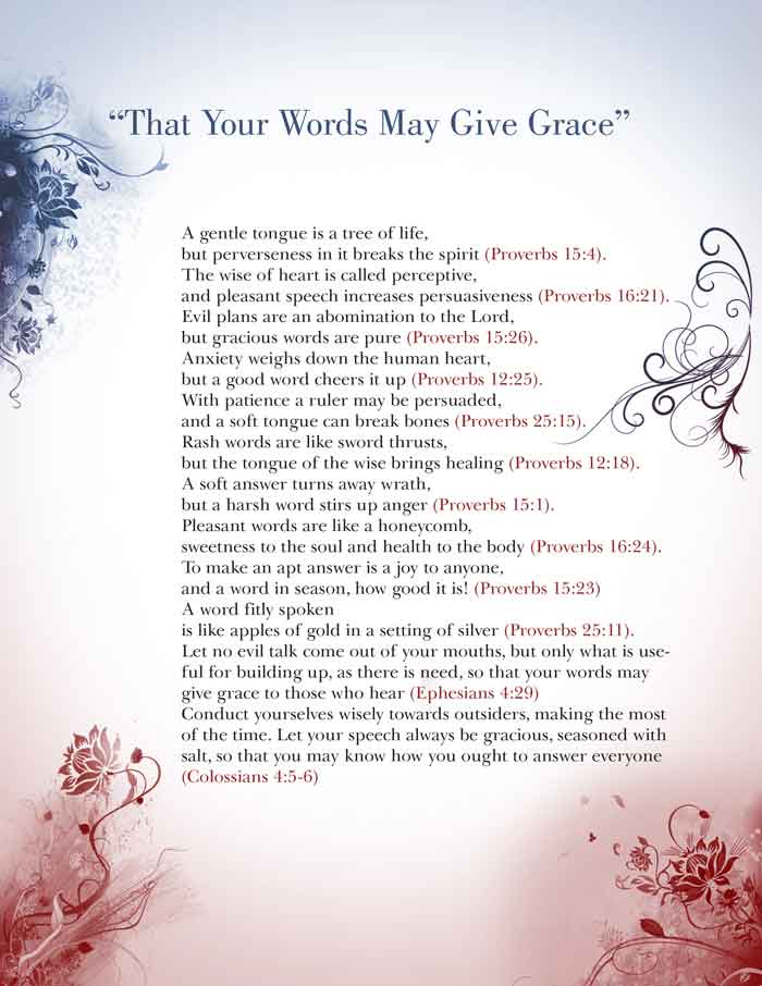 “That My Words May Give Grace”