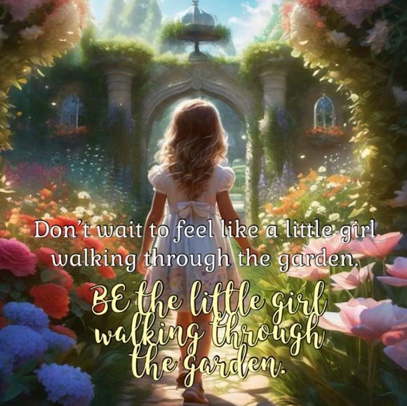 Be the little girl walking in the garden