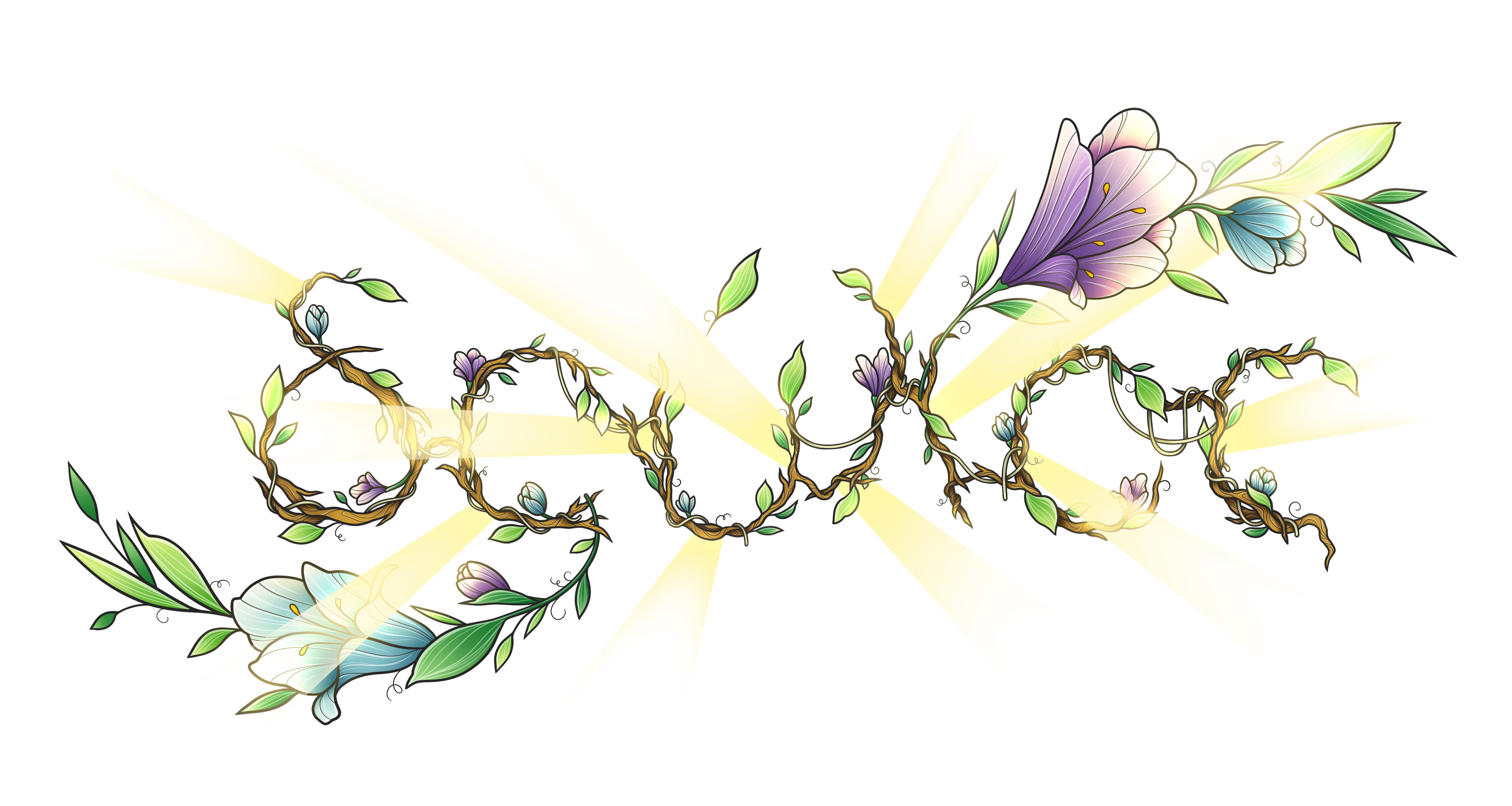 flowering vine letters for the word doulos