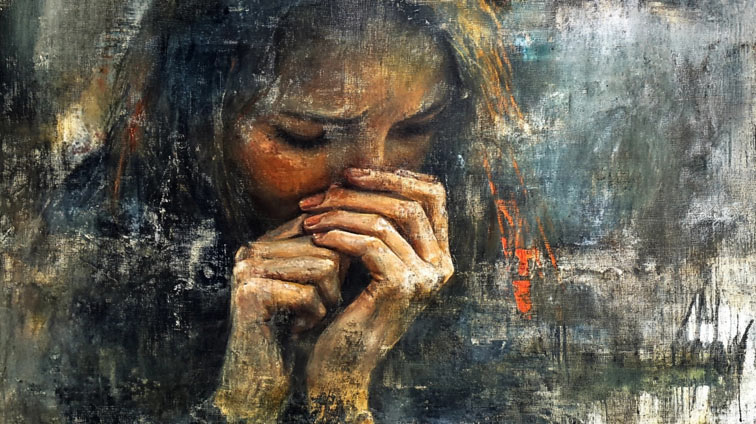 a woman in emotional pain