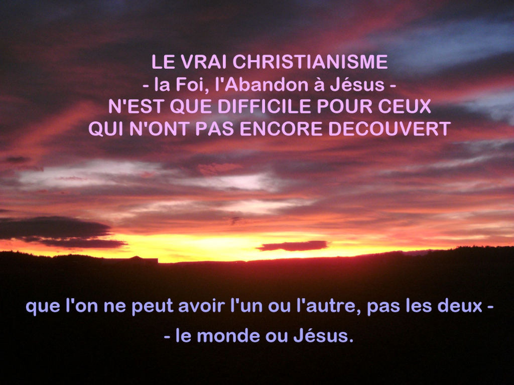 Attendons-nous à LUI SEUL !