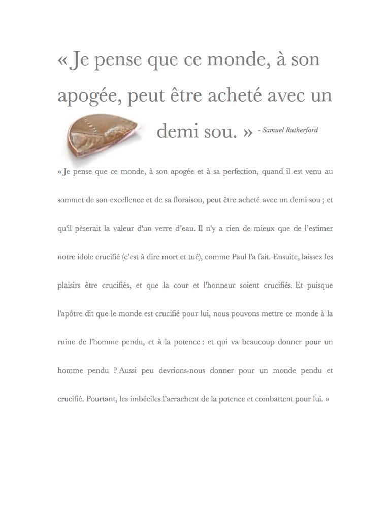La Valeur de ce Monde