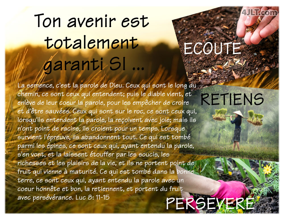 Ton avenir est totalement garanti SI ...